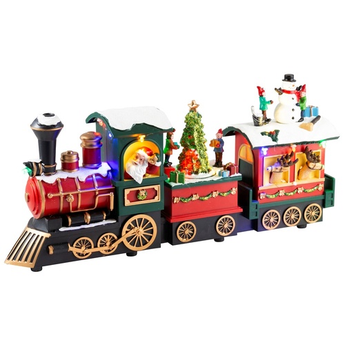 LED USB Musical Santa Express Train Green 38cm