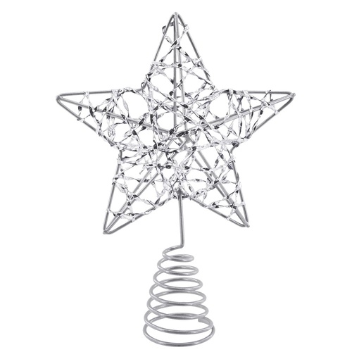 Silver Metallic Star Topper 13cm
