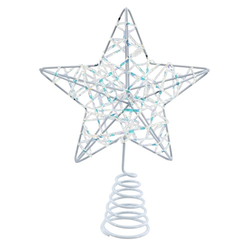 White Metallic Star Topper 13cm