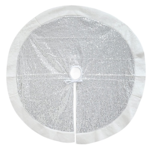 Silver Sequin Tree Skirt 100cm