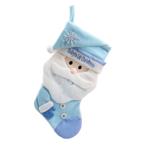 Baby 1st Santa Stocking Blue 41cm