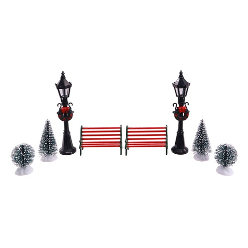 Village Street Scene w. Bench 8pc