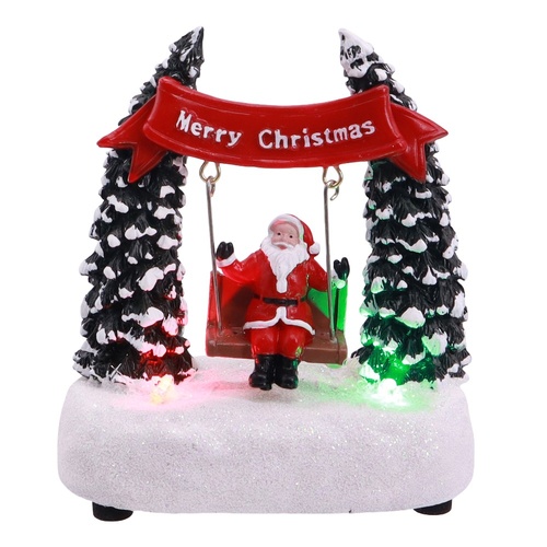 Resin Swing Scene w. Santa 12cm