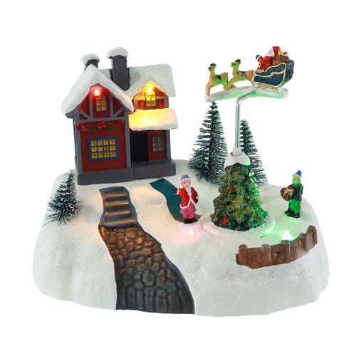 Village Scene w. Red House 20cm