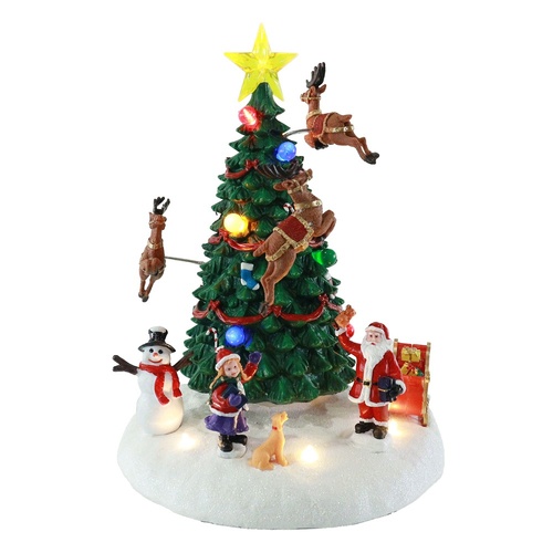 Musical Rotaing Tree w. Reindeer 25cm