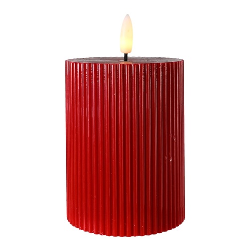 LED Pillar Candle Red 13cm