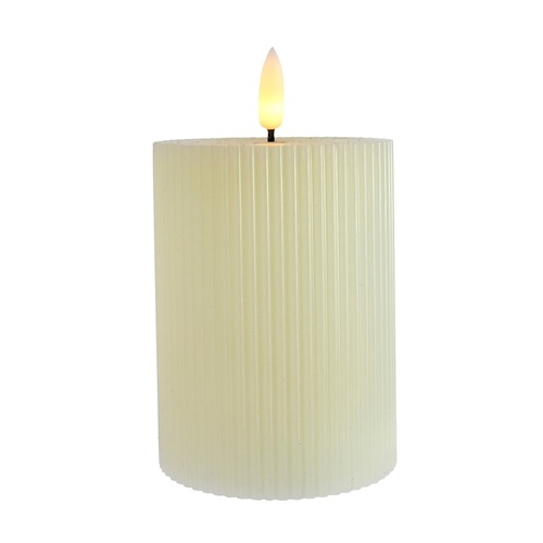 LED Pillar Candle Ivory 13cm