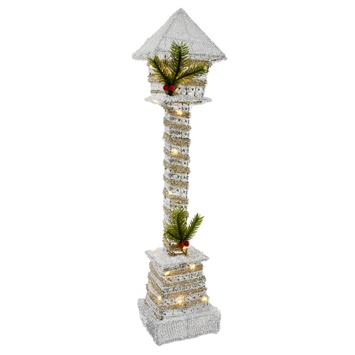 LED Tinsel Lampost White Roof 60cm
