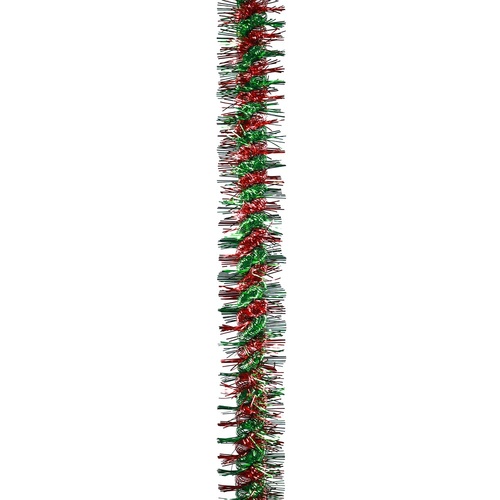 Red & Green Fine Twist Tinsel 2m