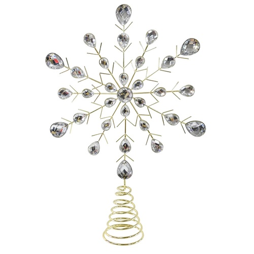 Jewel Snowflake Tree Topper Gold 28cm