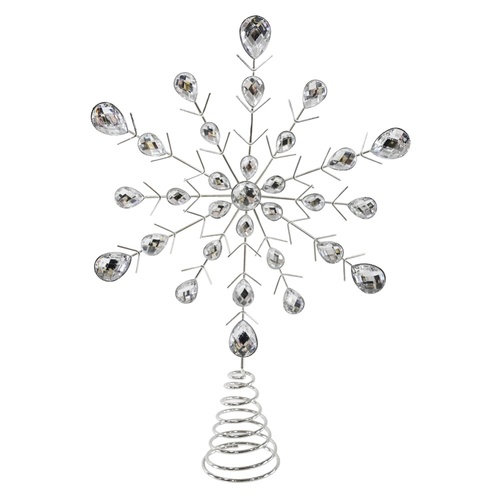 Jewel Snowflake Tree Topper Silver 28cm