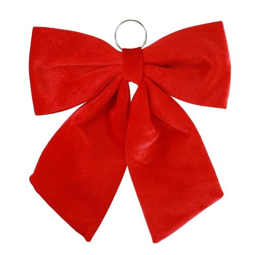 Velvet Door Bow Red 45cm