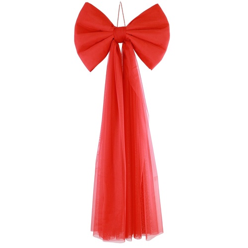 Red Mesh Draping Bow 95cm