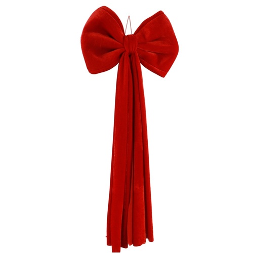 3D Loop Bow w. Draping Tails Red 1m