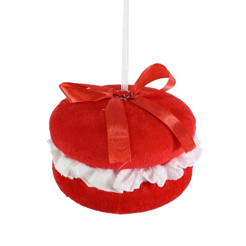 Red Hanging Velvet Macaron 1pc Asst Styles 11cm