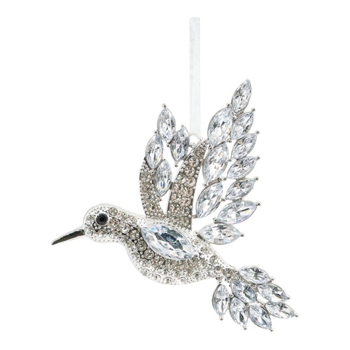 Clear Hanging Jewelled Hummingbird 11cm