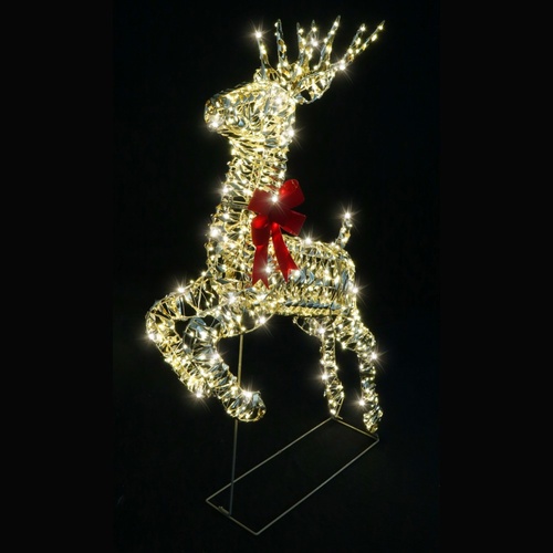 LED Metallic Twist Leaping Reindeer 100cm