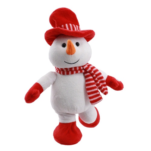 Musical Skating Snowman Plush 32cm