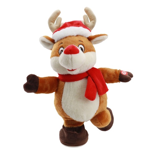 Musical Skating Reindeer Plush 32cm