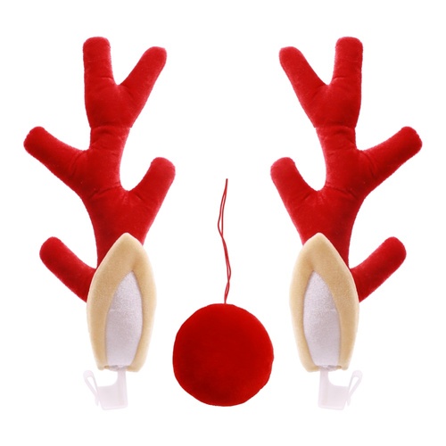 Christmas Car Deco Set Red Anters
