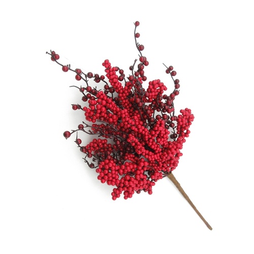 Two Tone Red Berry Spray 40cm