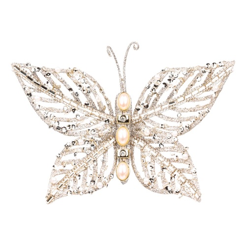 Champagne Butterfly w. Pearl Centre 19cm
