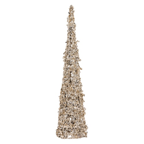 Ice Glitter Cone Tree Champagne 61cm