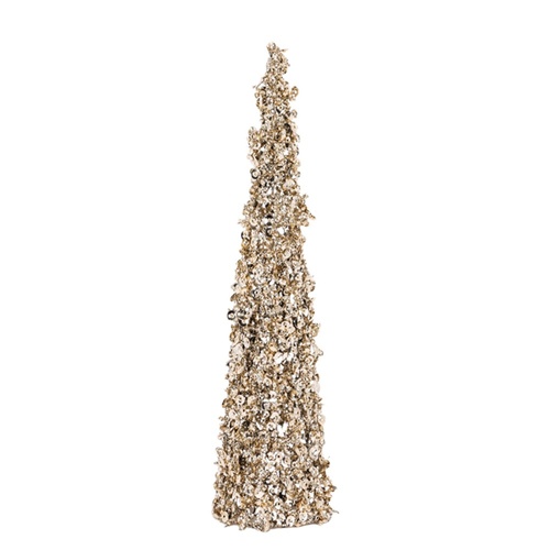 Ice Glitter Cone Tree Champagne 46cm