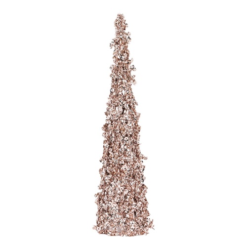 Ice Glitter Cone Tree Rose Gold 46cm