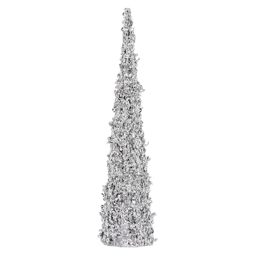 Ice Glitter Cone Tree Silver 61cm