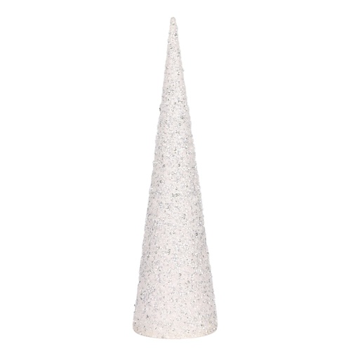 Glitter Cone Tree White 46cm