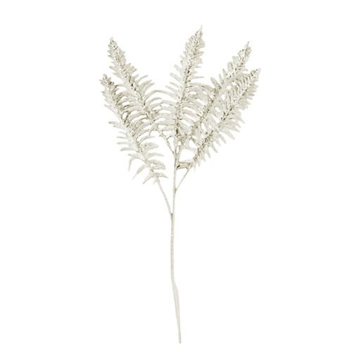 Fern Spray White 84cm