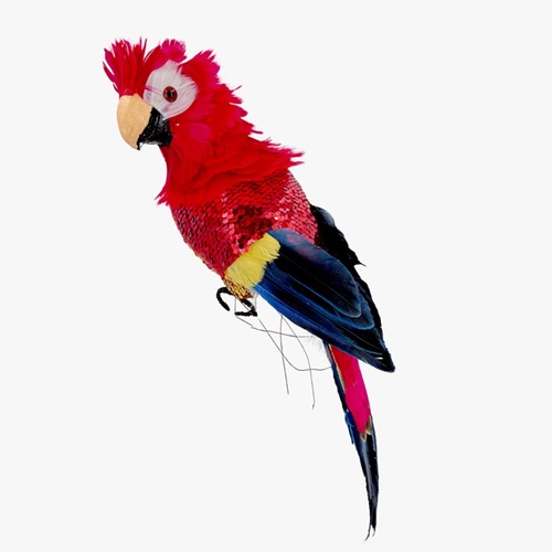 Riley Red Sequin Parrot 45cm