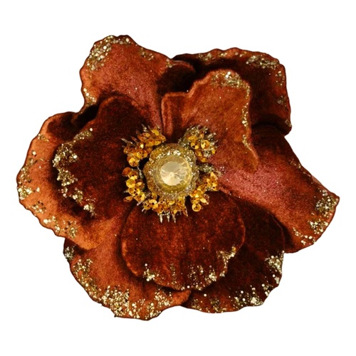 Copper Magnolia w. Glitter Edge Clip 13cm