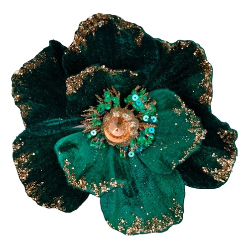 Peacock Magnolia w. Glitter Edge Clip 13cm