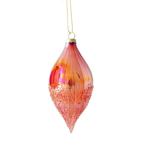 Pink Opalescent Drop Bauble 10cm
