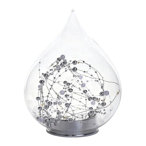 LED Glass Clear Teardrop 19cm
