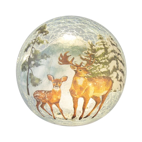 LED Crackle Deer Sphere 15cm