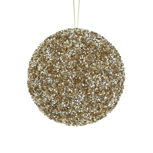 Sequin Bauble Champagne 20cm