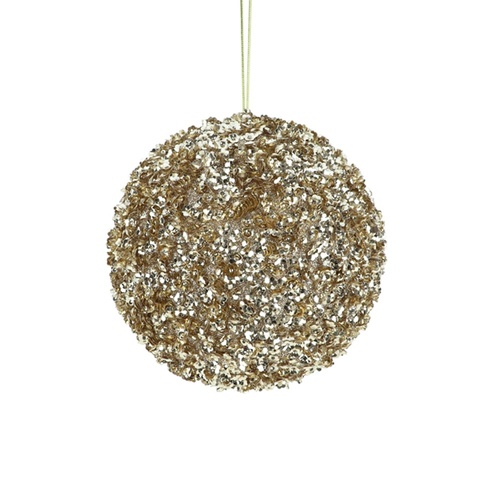 Sequin Bauble Champagne 15cm