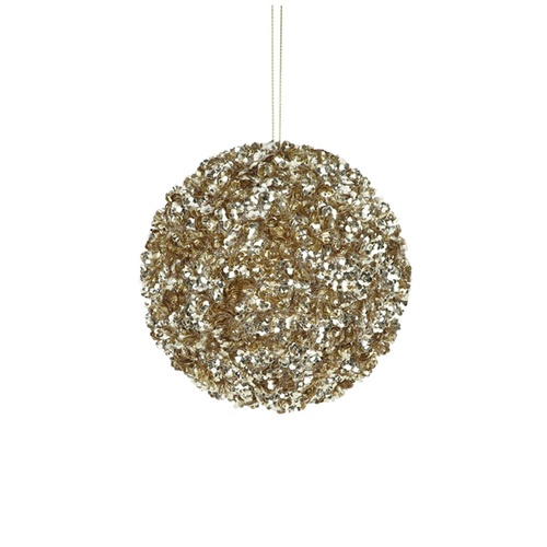 Sequin Bauble Champagne 13cm