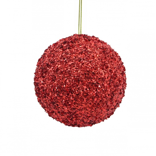 Sequin Bauble Red 20cm