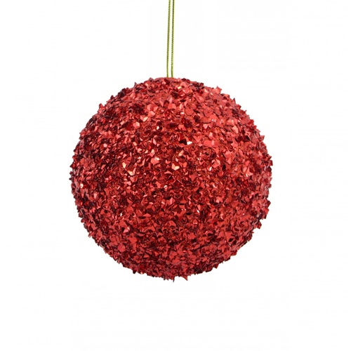 Sequin Bauble Red 15cm