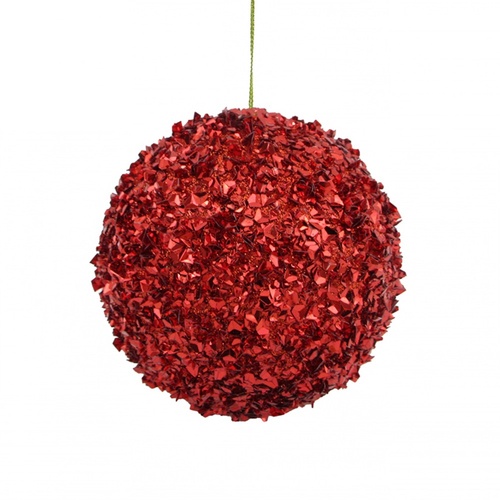 Sequin Bauble Red 13cm