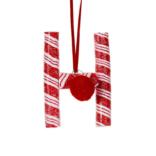 Candy Cane Letter H Hanging 10cm