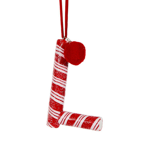 Candy Cane Letter L Hanging 10cm