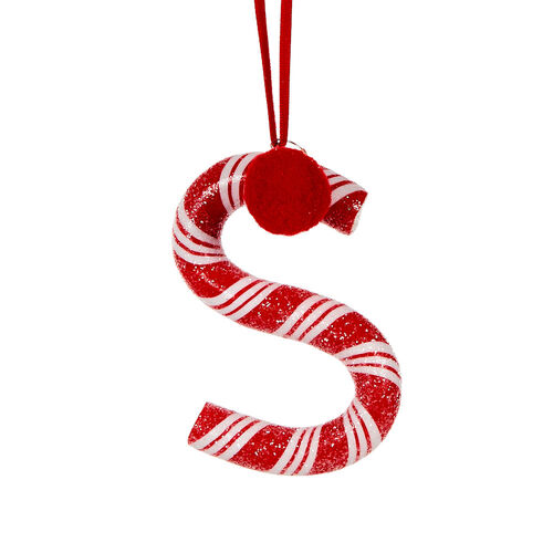 Candy Cane Letter S Hanging 10cm
