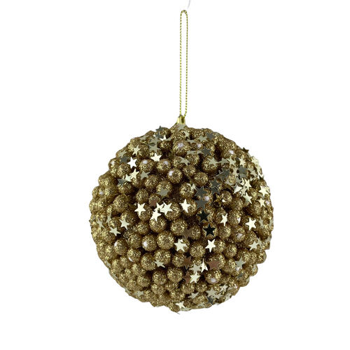 Gold Stars Bauble 10cm