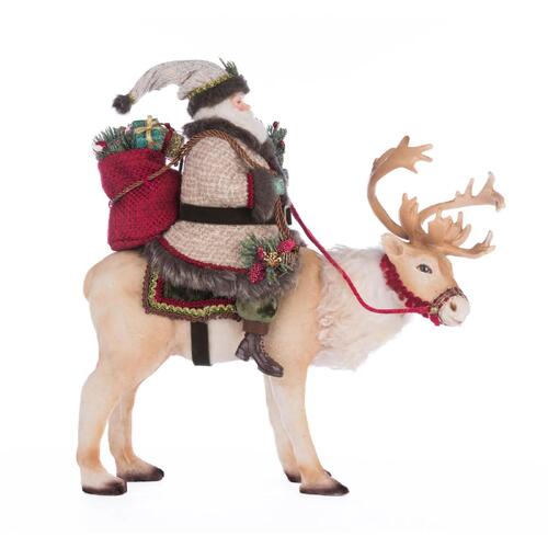 Santa Riding Caribou 38cm