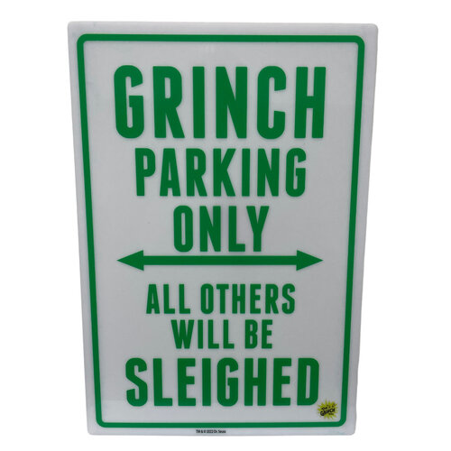 Grinch Parking Only Acrylic Sign 35 x 24cm 